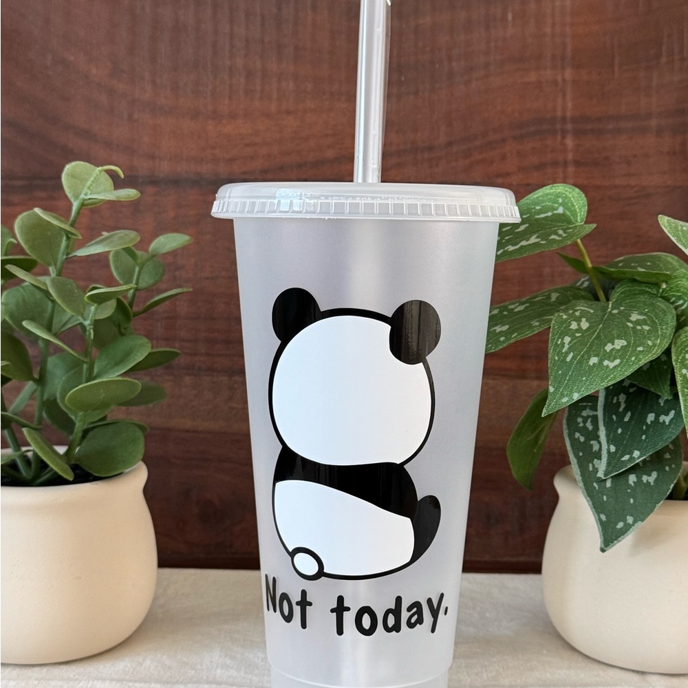 Cute Panda 'Not Today' Tumbler